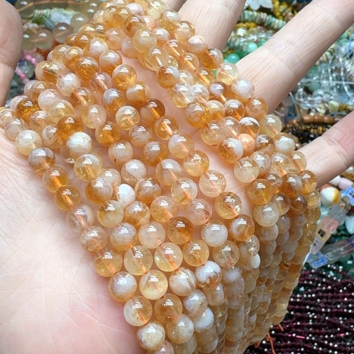 合金玛瑙/玉髓珠宝半成品一条6m黄塔晶