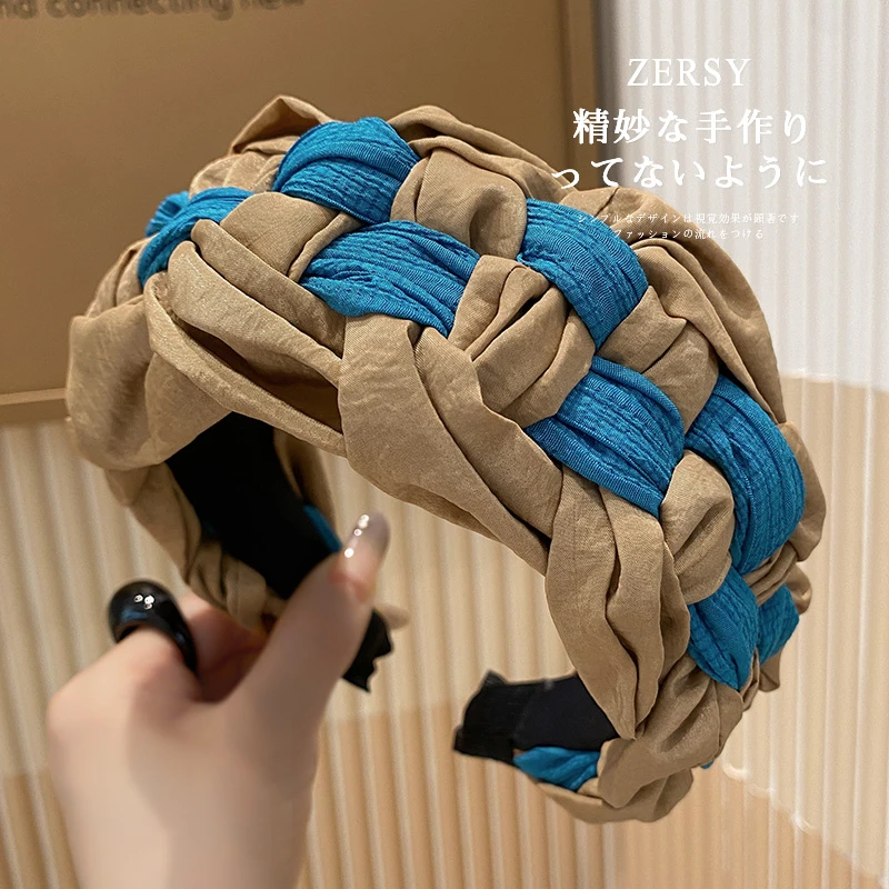 2025新款高颅顶发箍气质百搭压发发卡手工洋气编织头箍女发饰头饰