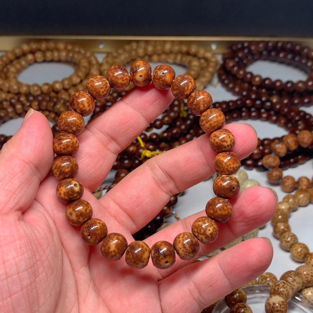 吊坠星月菩提陈化料11✖️9正月鼓珠深虎皮