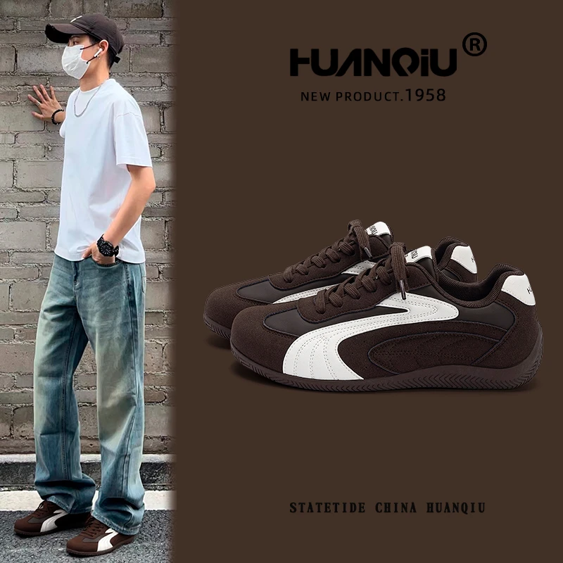 环球复古时尚德训鞋男款2025新款潮流百搭内增高轻便美拉德赛车鞋