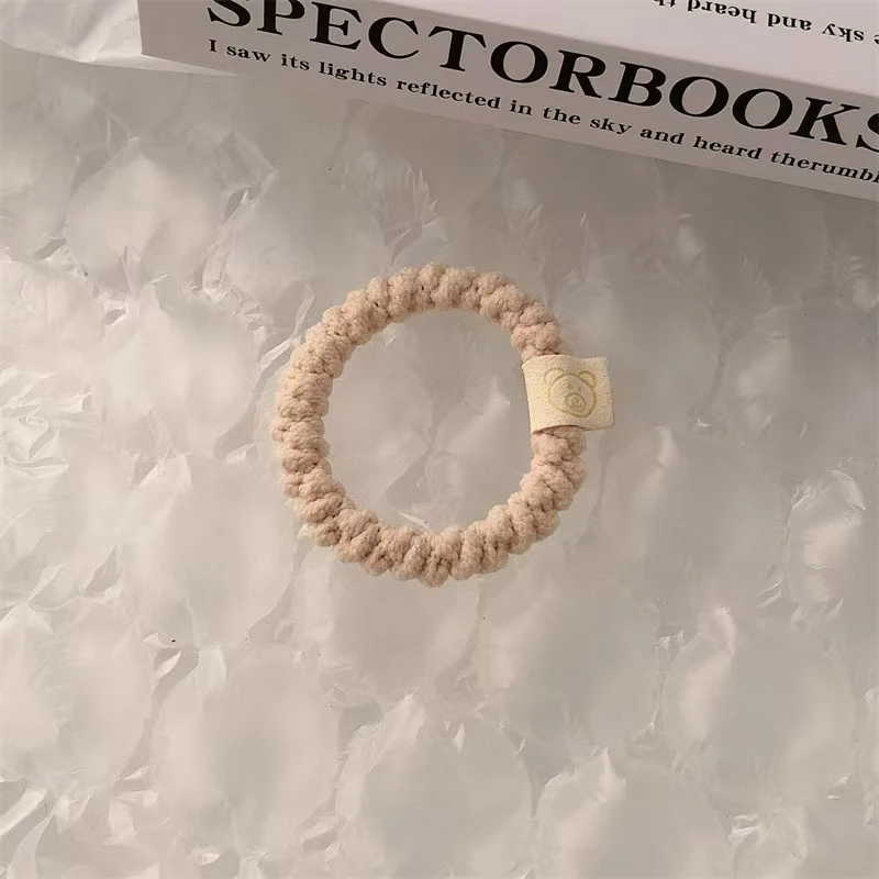 扎丸子头的米色发圈1根