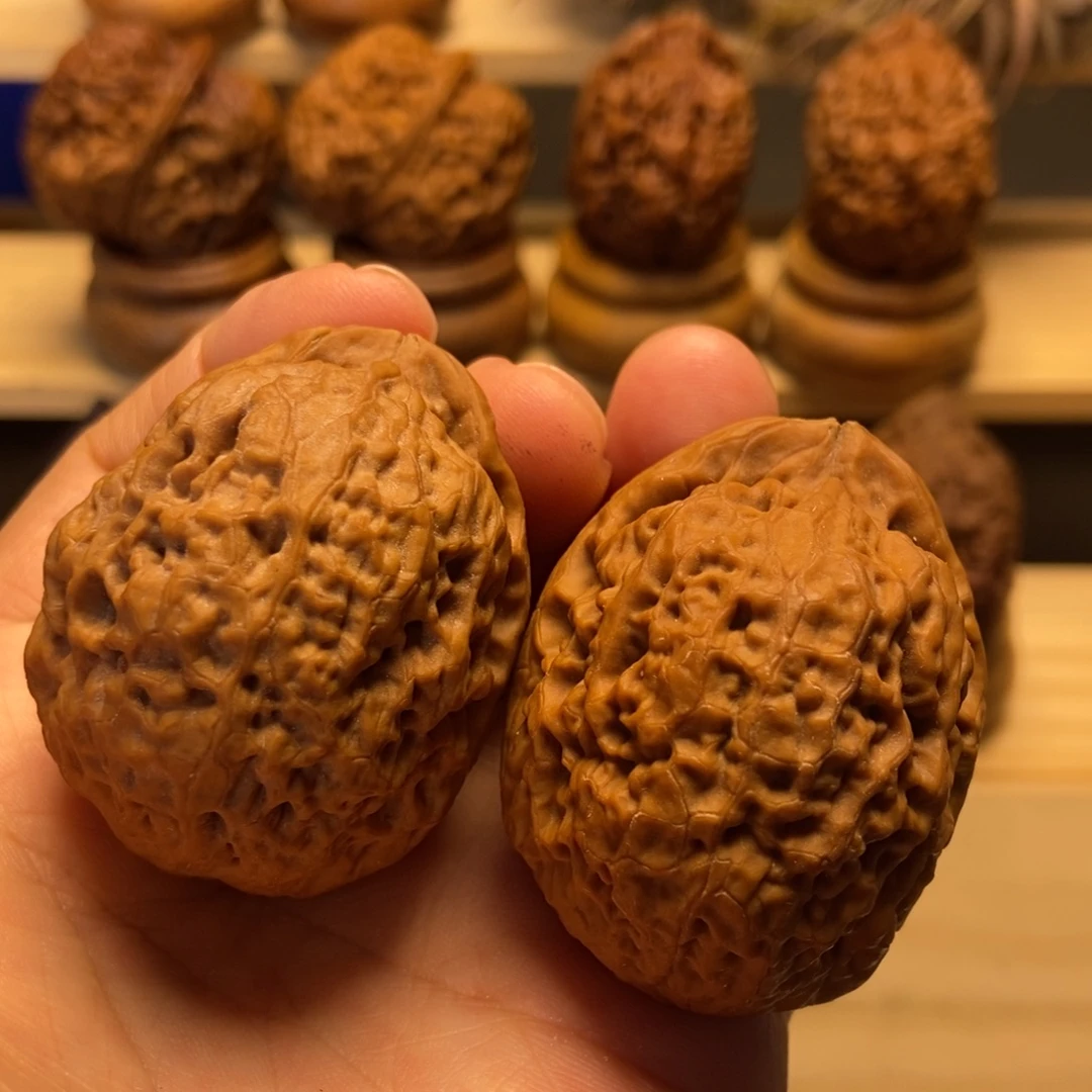 文玩核桃把件双龙戏珠44