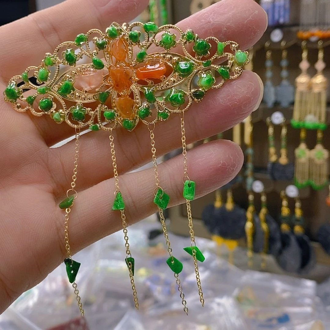 翡翠合金耳饰翡翠