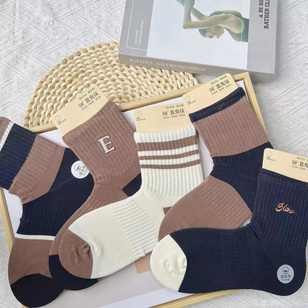AC-9108  五双装 男士直角袜棉袜透气春秋柔软insWG