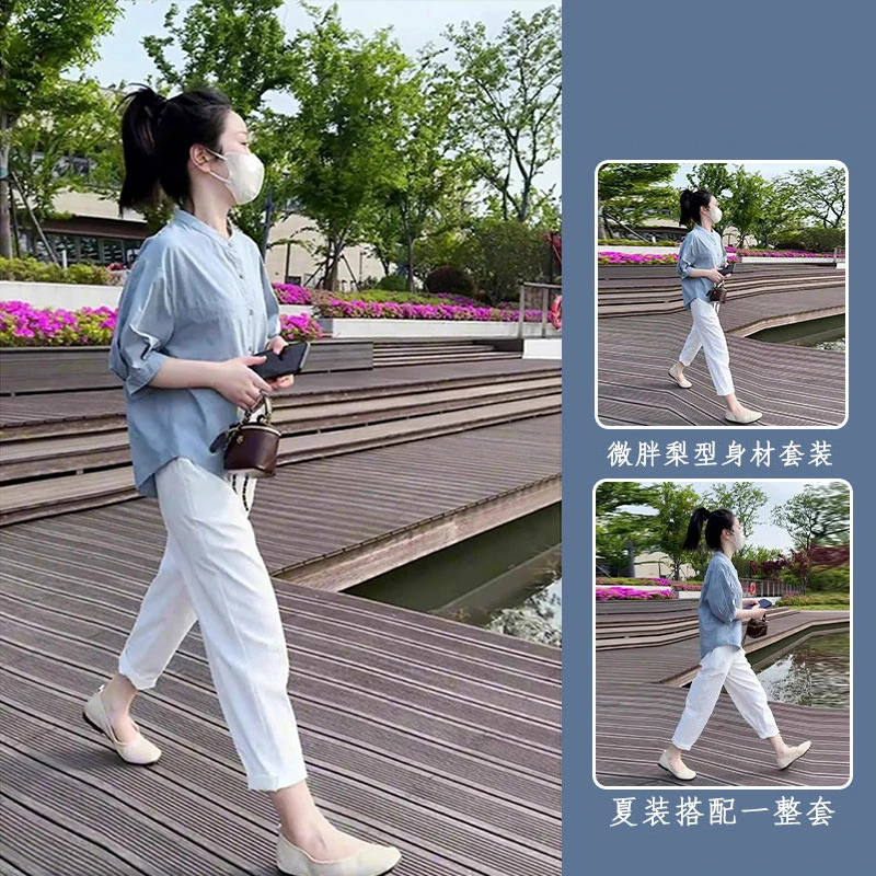 2025夏季新款微胖小个子显高时尚炸街减龄超好看衬衫高级感两件套