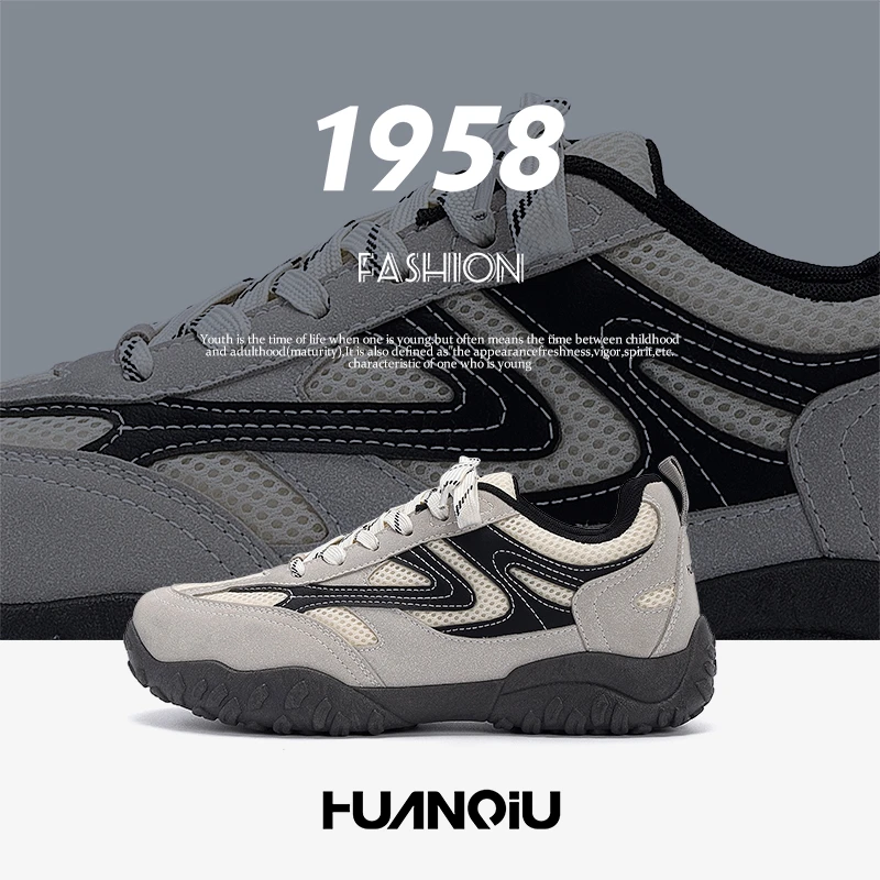 环球户外登山鞋子男款2025秋季新款透气男鞋内增高休闲潮流运动鞋