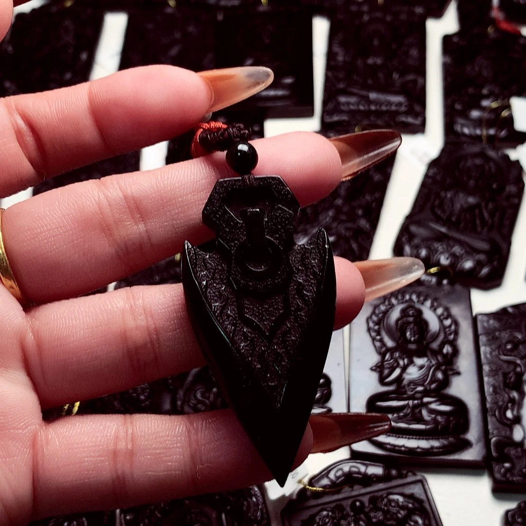 翡翠未镶嵌颈饰天然缅料a货钢琴黑特色题材挂件