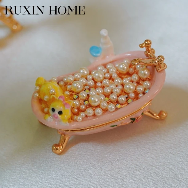 如馨家居 七宝烧首饰盒珐琅彩浴缸 JH-6021