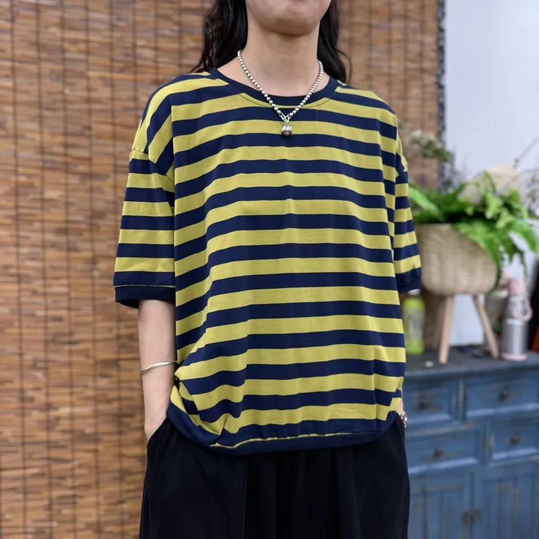9980新款夏季洋气减龄百搭显瘦条纹短袖T恤