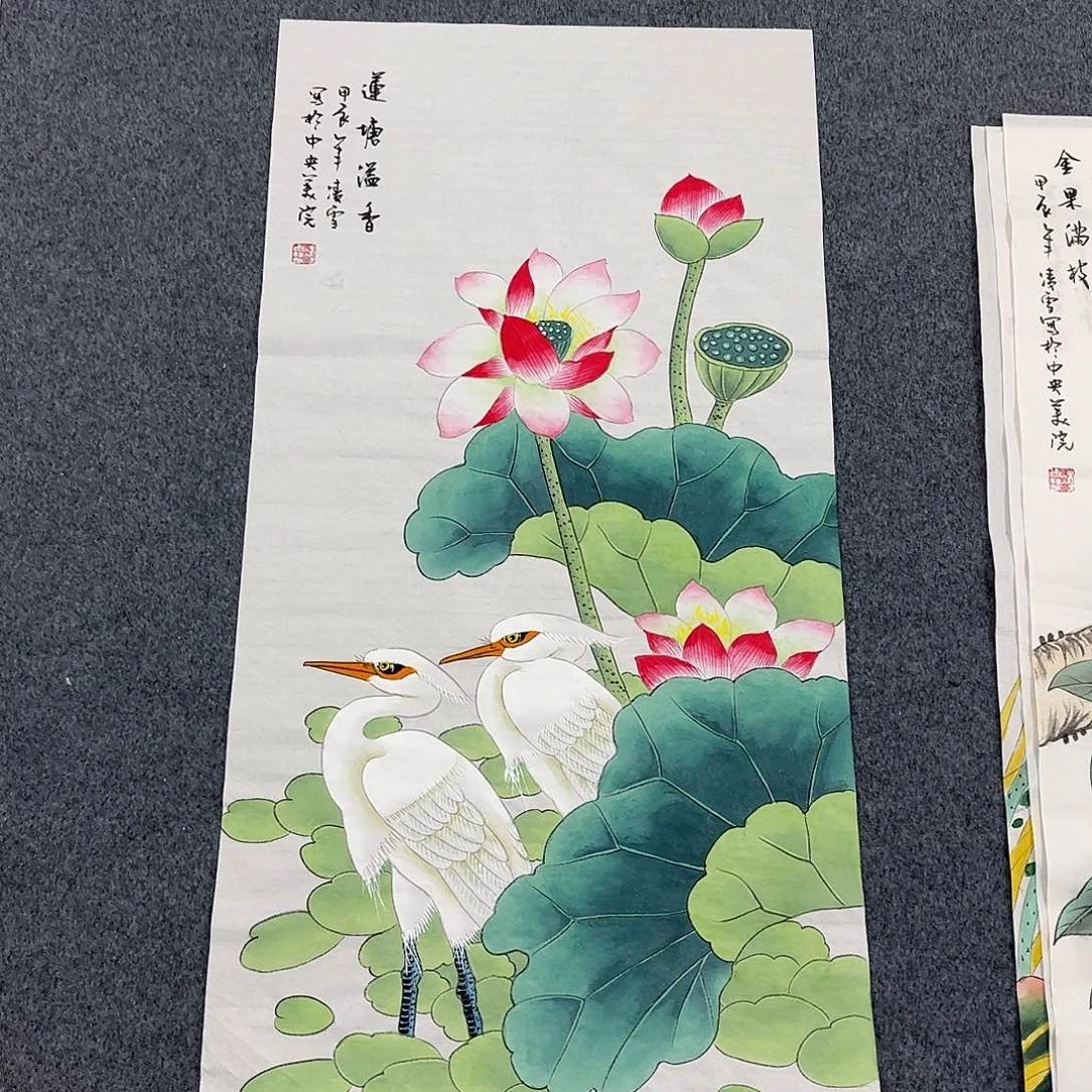 国画尺寸50X100手绘作品