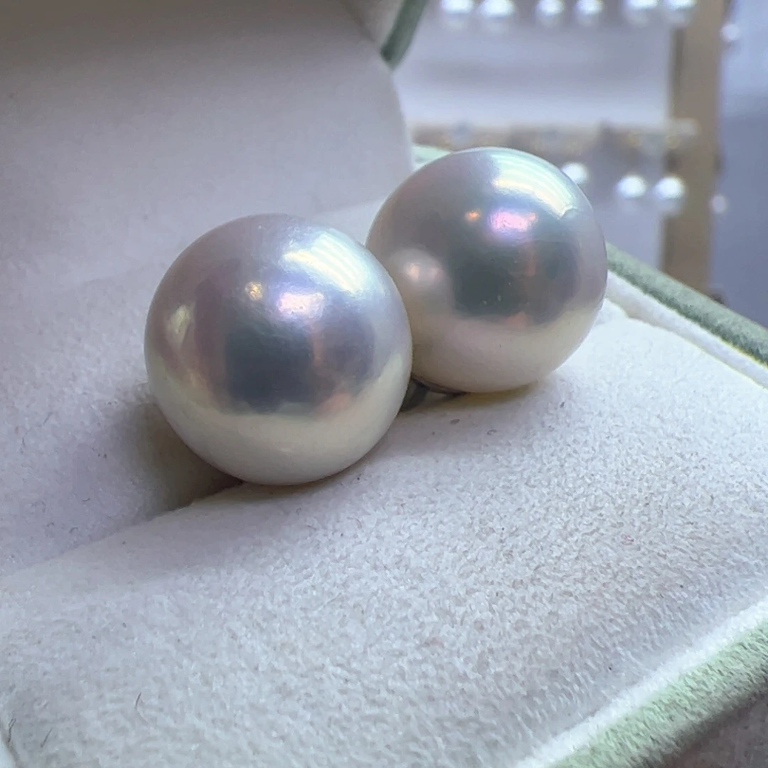 淡水珍珠耳饰银S925镶嵌