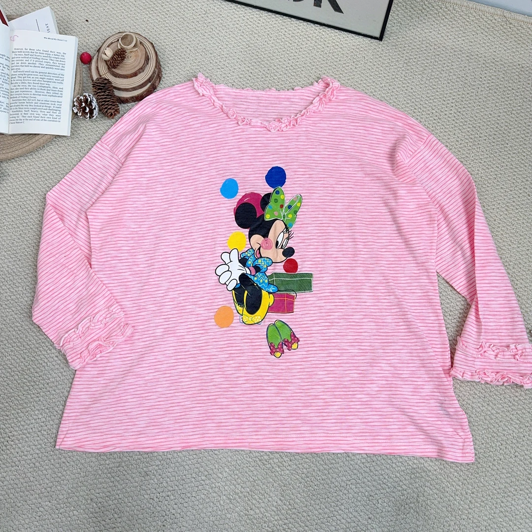 2025春季新款休闲时尚百搭条纹打底长袖T恤9402