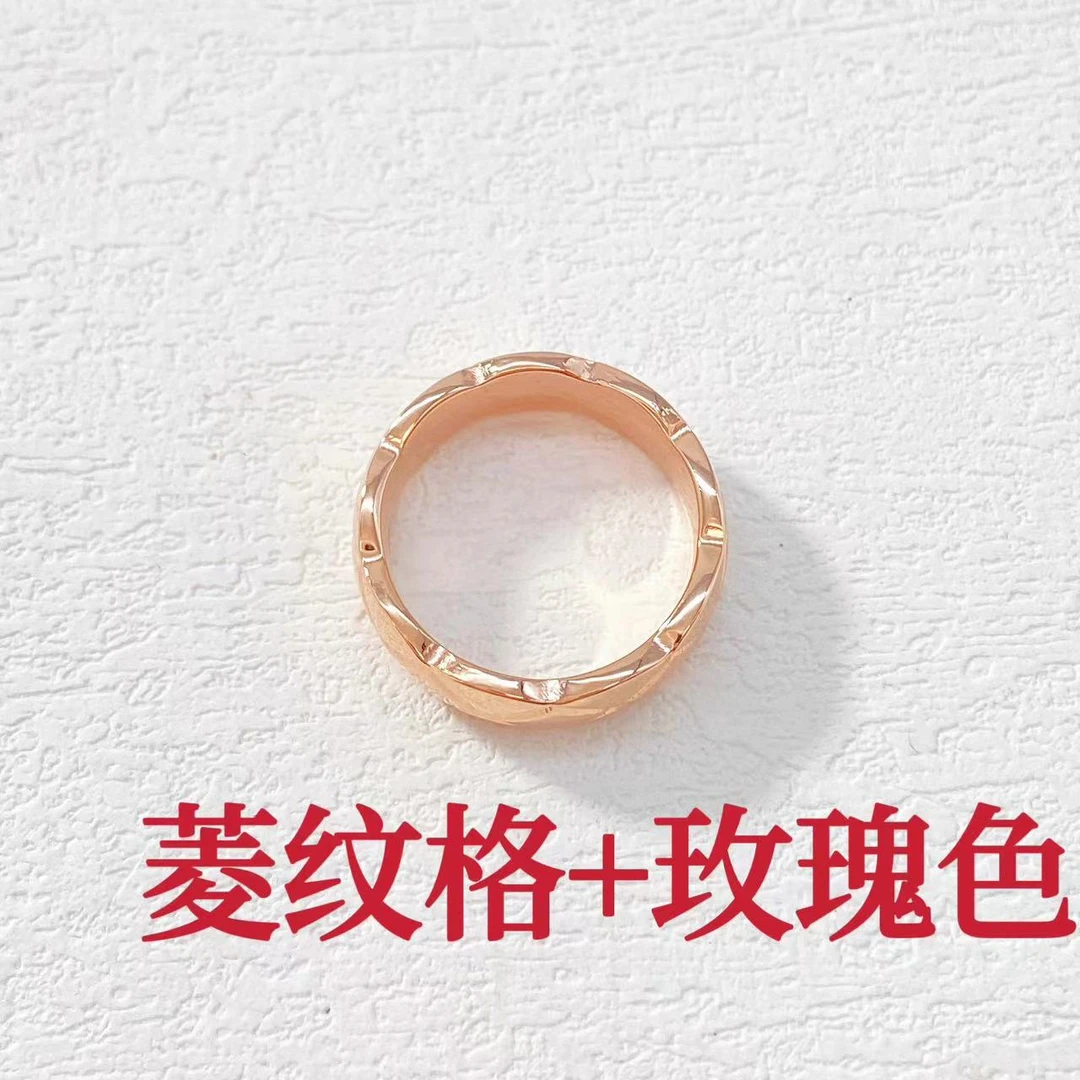 钛钢戒指 木木（RZ6523） 菱纹格宽版戒指