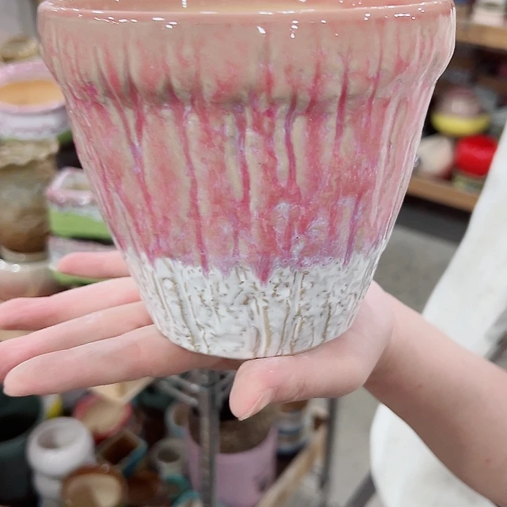 有孔.凑满10元发货多肉陶瓷花盆！