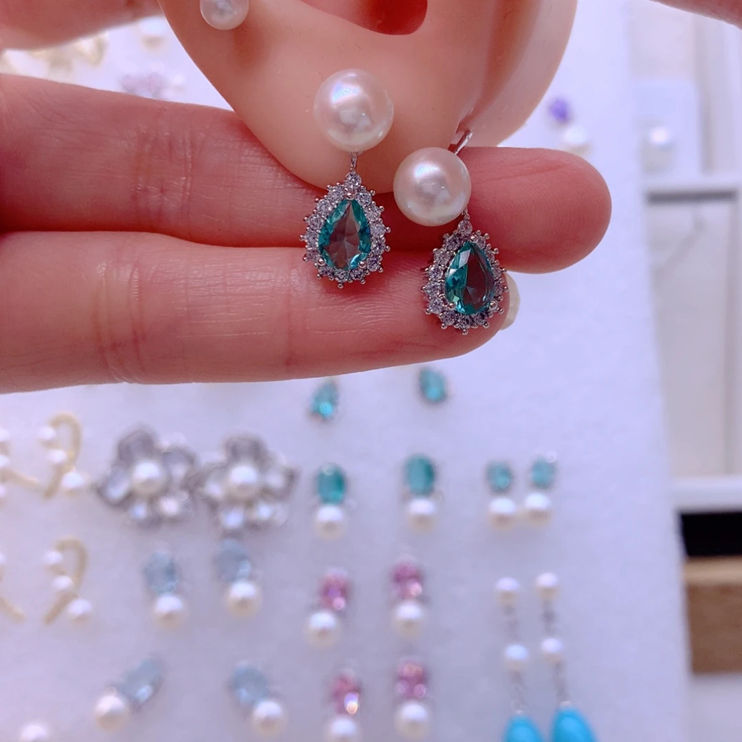 合金耳饰淡水珍珠