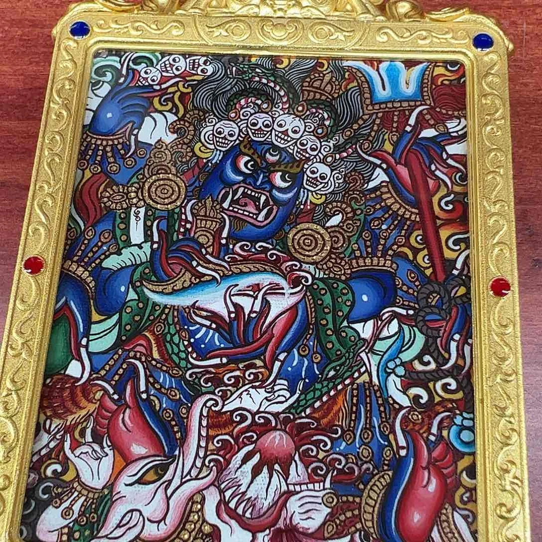 吊坠热贡手绘六臂大黑天