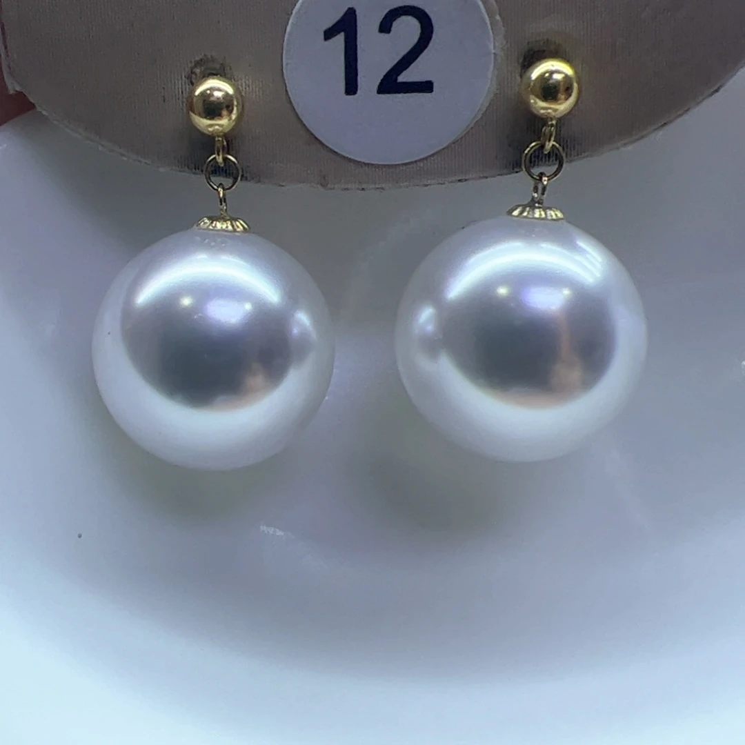 淡水珍珠耳饰18K金镶嵌