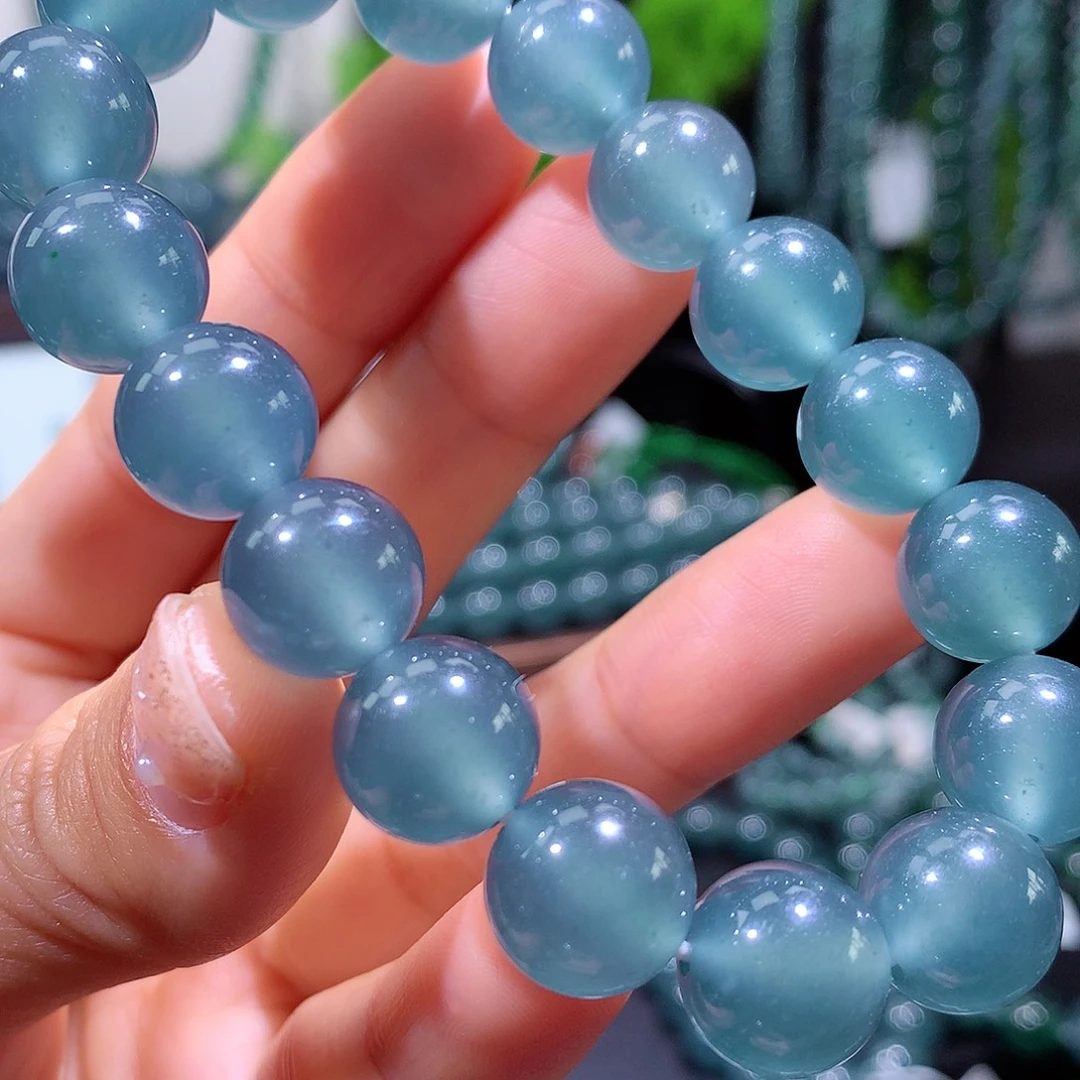 翡翠未镶嵌手链天然a货翡翠手串12mm