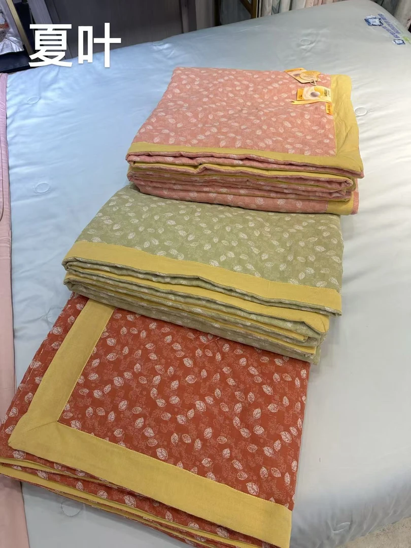 高端-80支双层纱夏叶单双人夏凉被