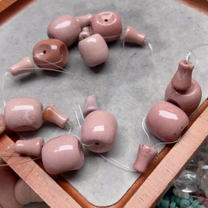 玛瑙/玉髓合金珠宝半成品一套19m红纹三套