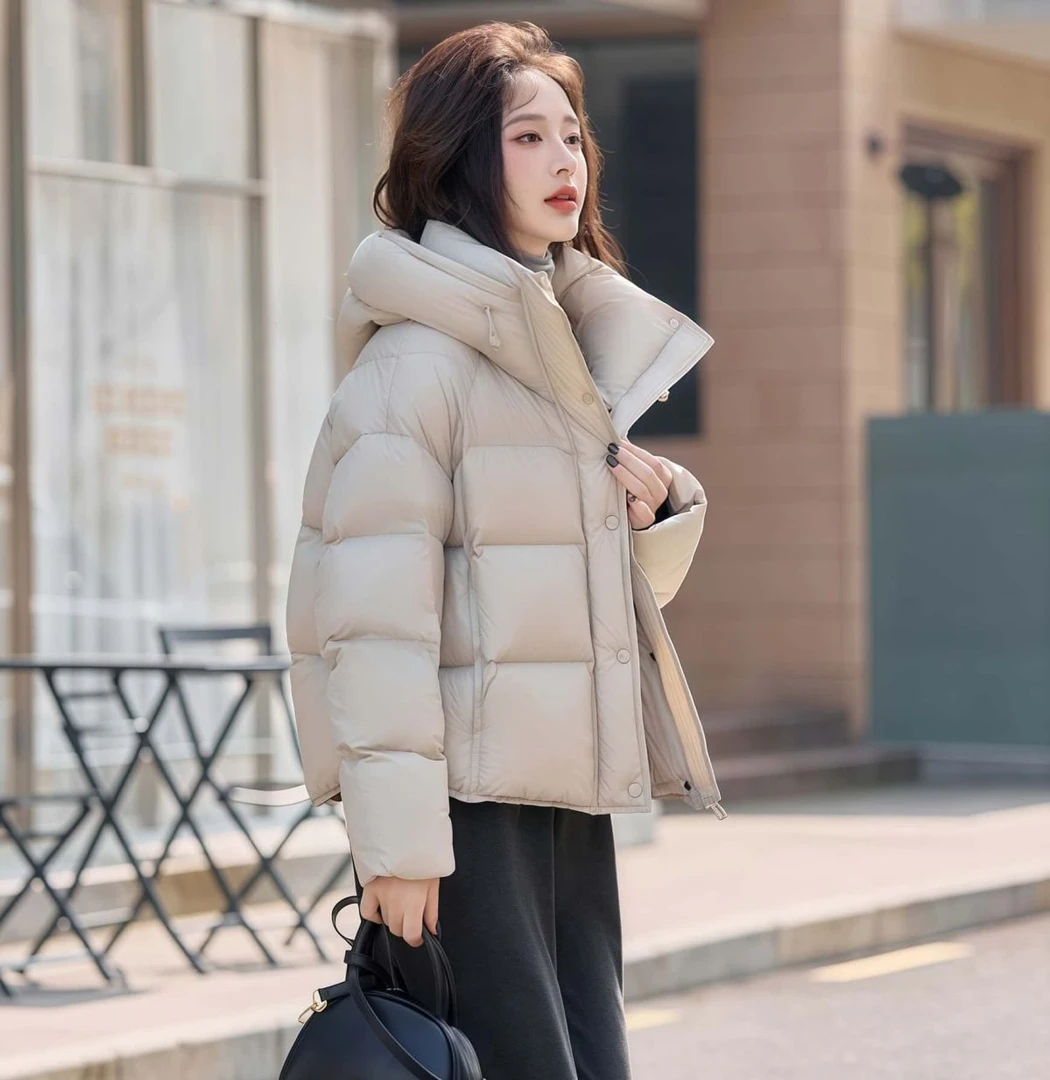 8061#泡芙2025新款棉服短款加厚保暖时尚连帽面包外套