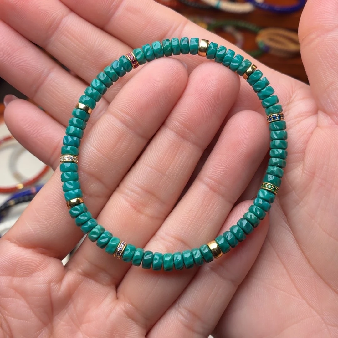 绿松石未镶嵌手链男女