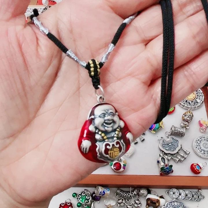 珐琅吊坠足银大佛公