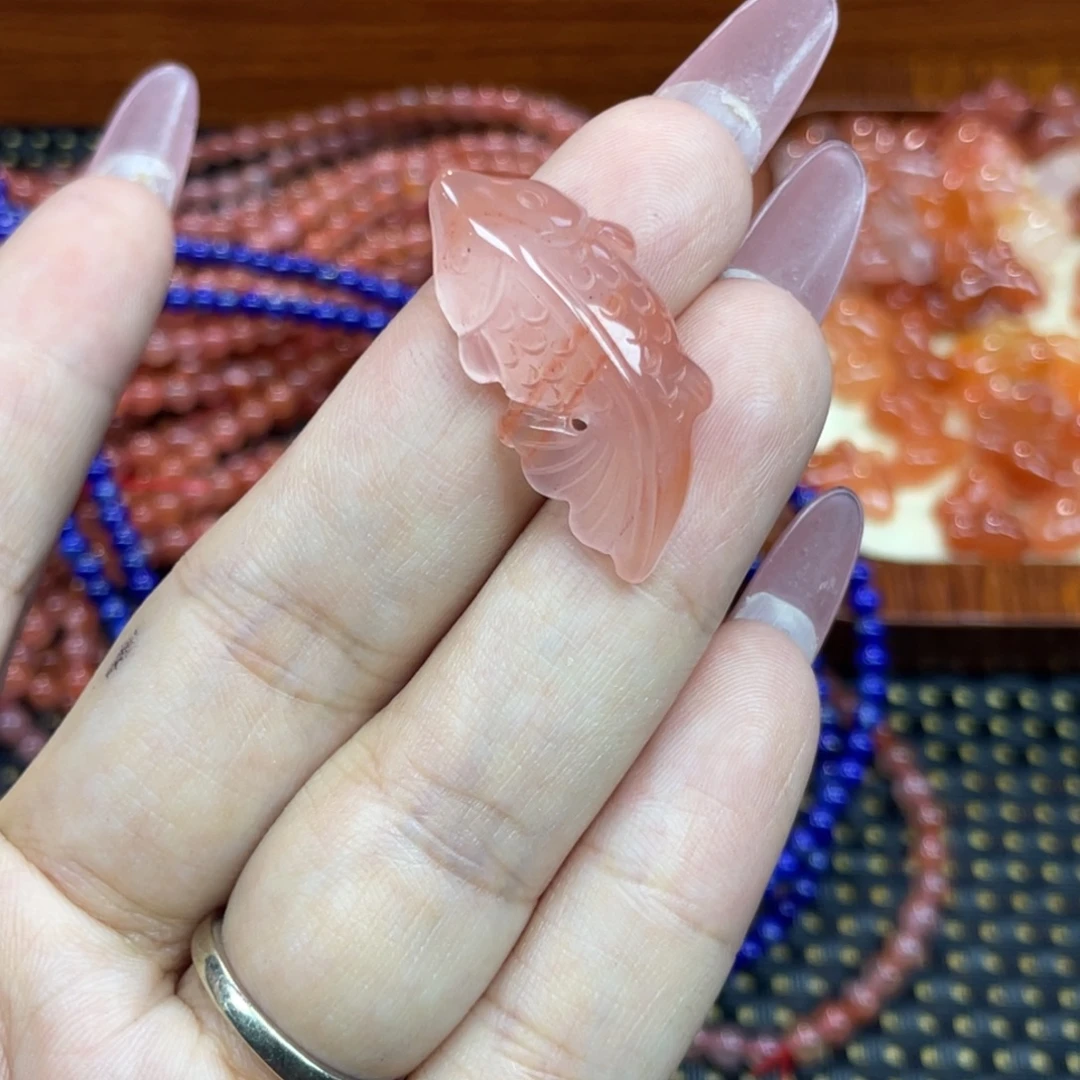 南红玛瑙未镶嵌项链锦鲤