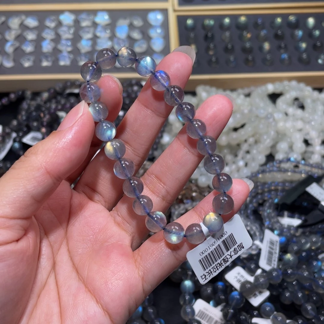 拉长石手链未镶嵌T****书灰月光8m