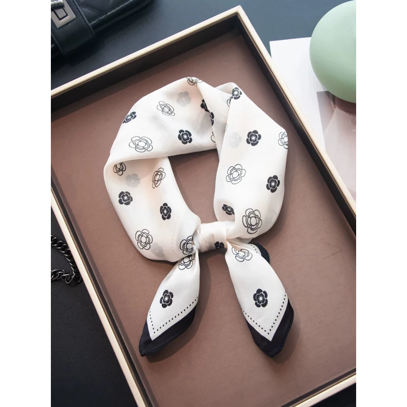 2025新款高档仿真丝巾围巾女披肩素雅百搭防晒优雅气质70*70