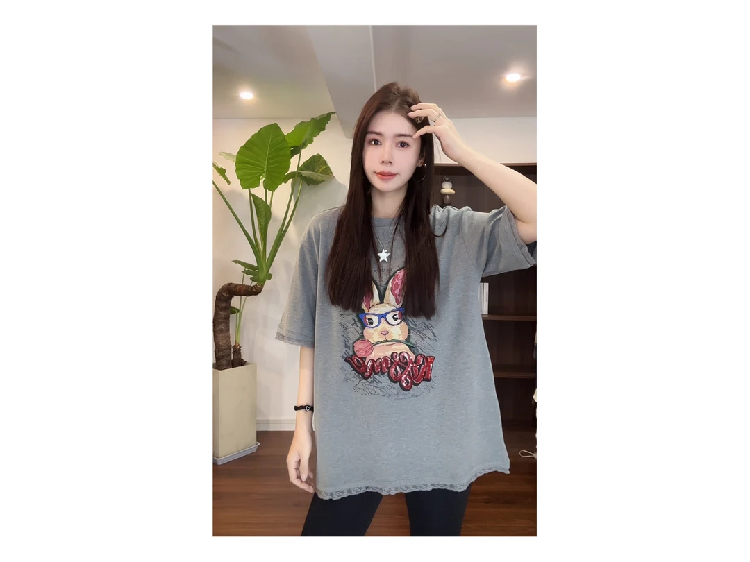 新款"兔美丽"T恤883#P03276新款活力常青藤休闲短袖