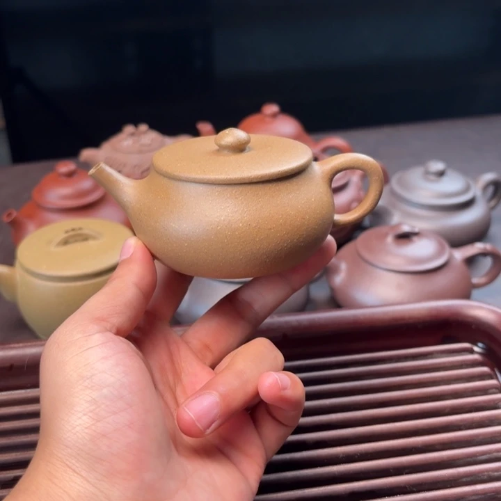 茶壶紫砂微微瑕梨皮段泥半手小品容量130