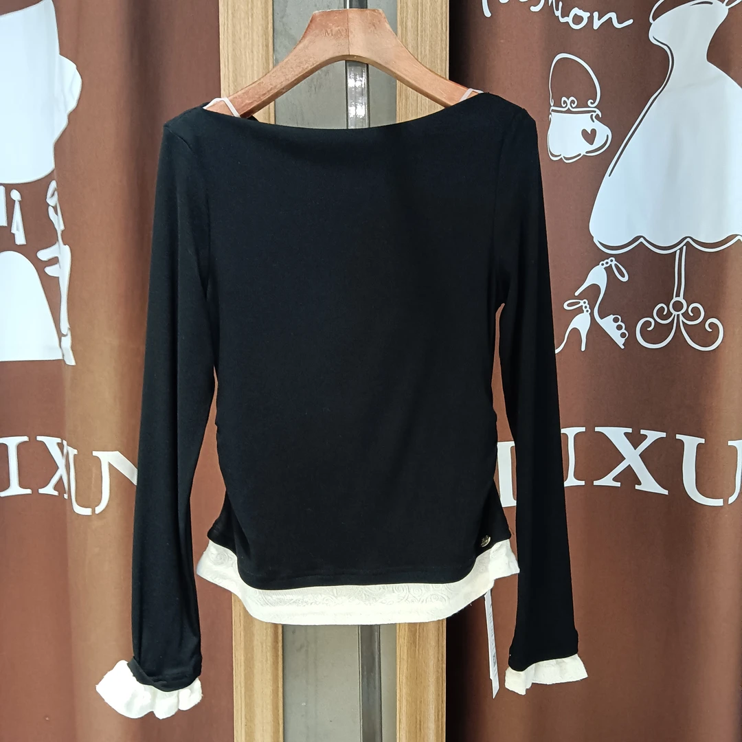 麦寻女装TXLBS15A韩系风常规拼接长袖假两件百搭