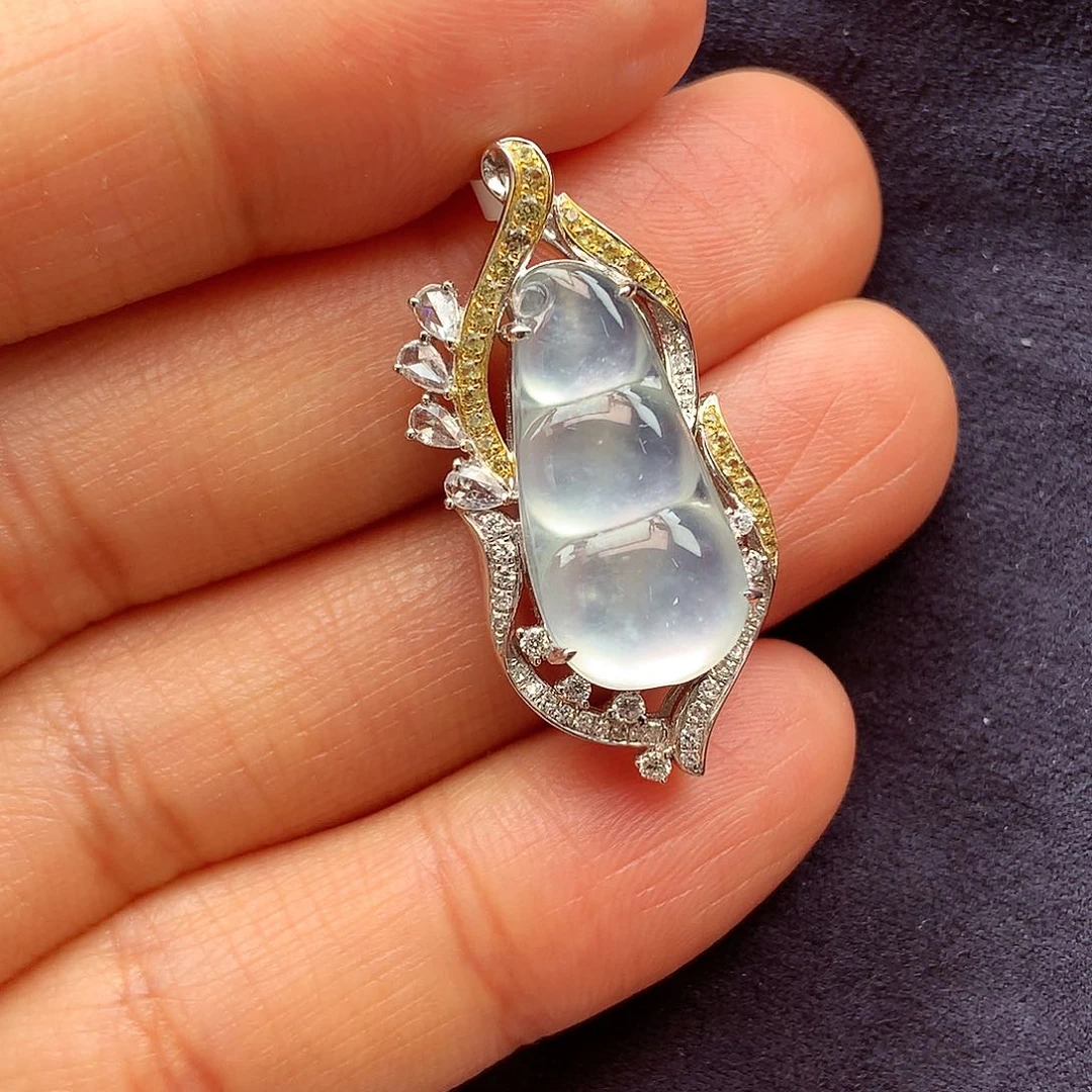 翡翠颈饰18K金镶嵌上新