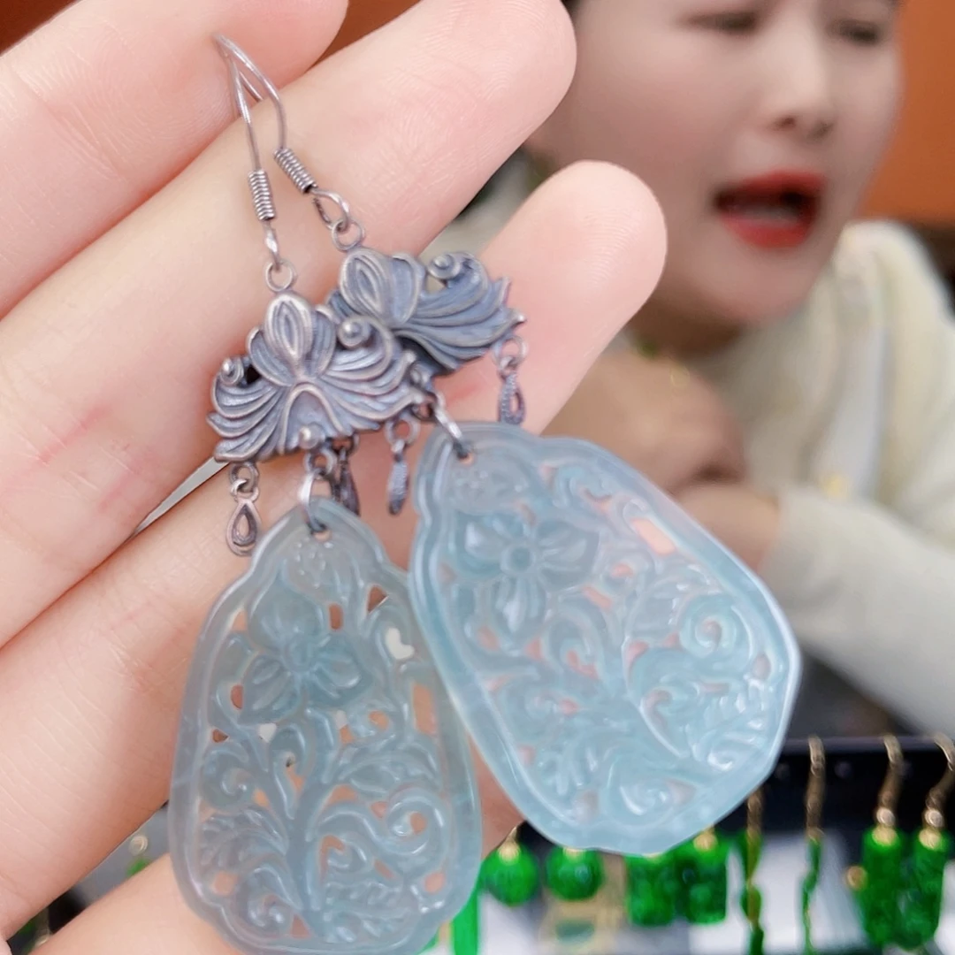 翡翠未镶嵌耳饰饰品