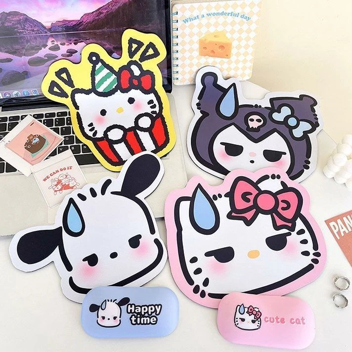 ins~鼠标垫KT猫简约可爱办公游戏桌垫橡胶加厚防滑滑鼠垫卡通小猫