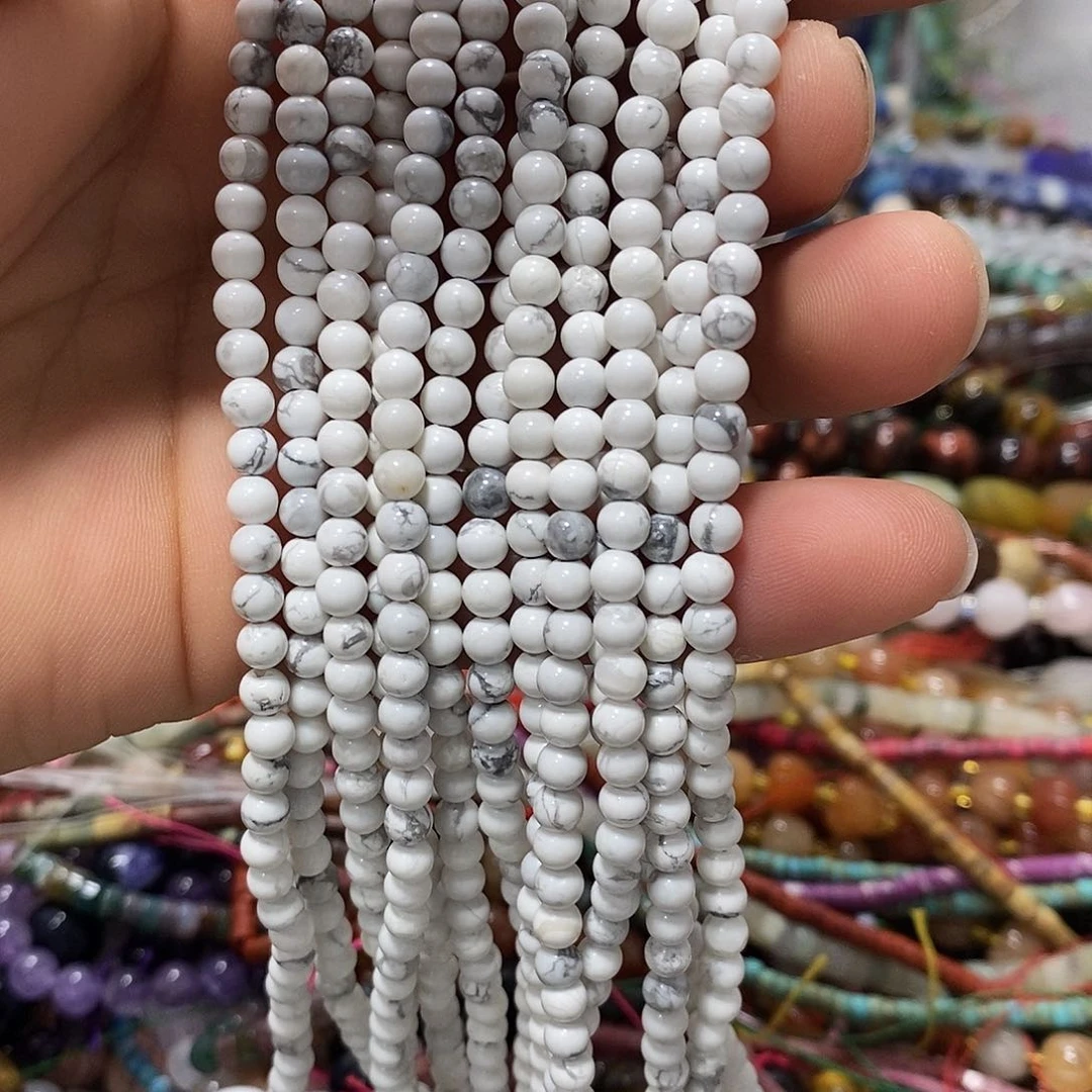 玛瑙/玉髓合金珠宝半成品天然白松K4·5㎜2条