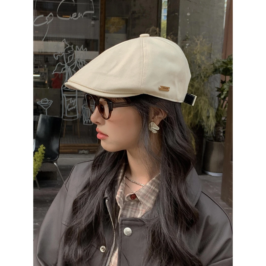 美拉德风复古前进帽女秋冬季小众时尚爆款鸭舌贝雷帽报童帽子