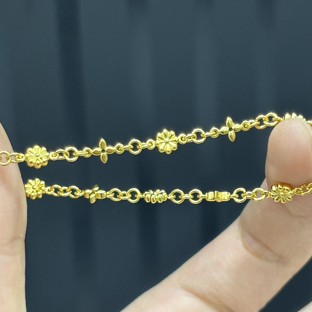 00福利-满圈花花手链 足金999