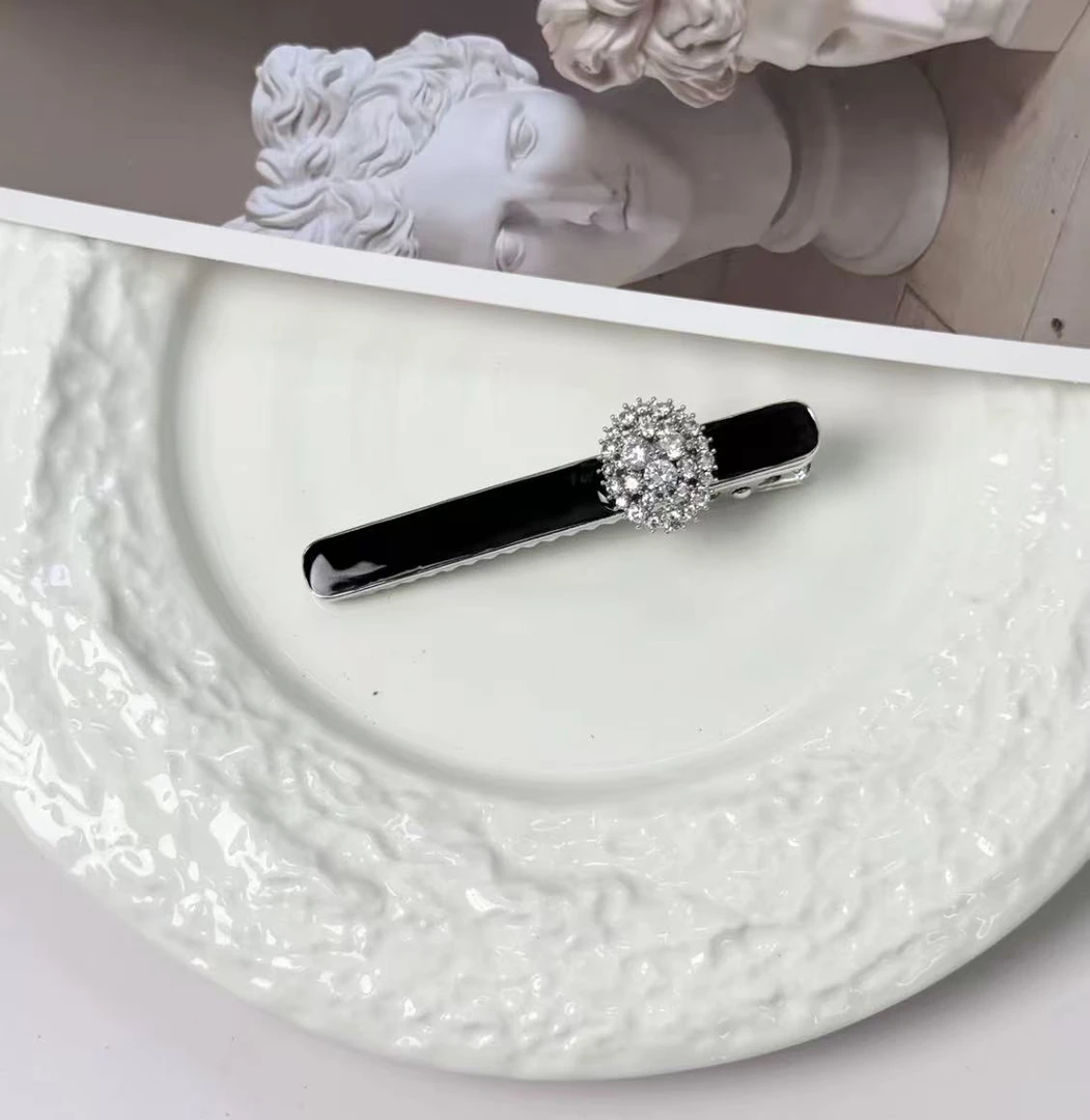 新款法式碎花钻醋酸发夹甜美重工精致一字夹