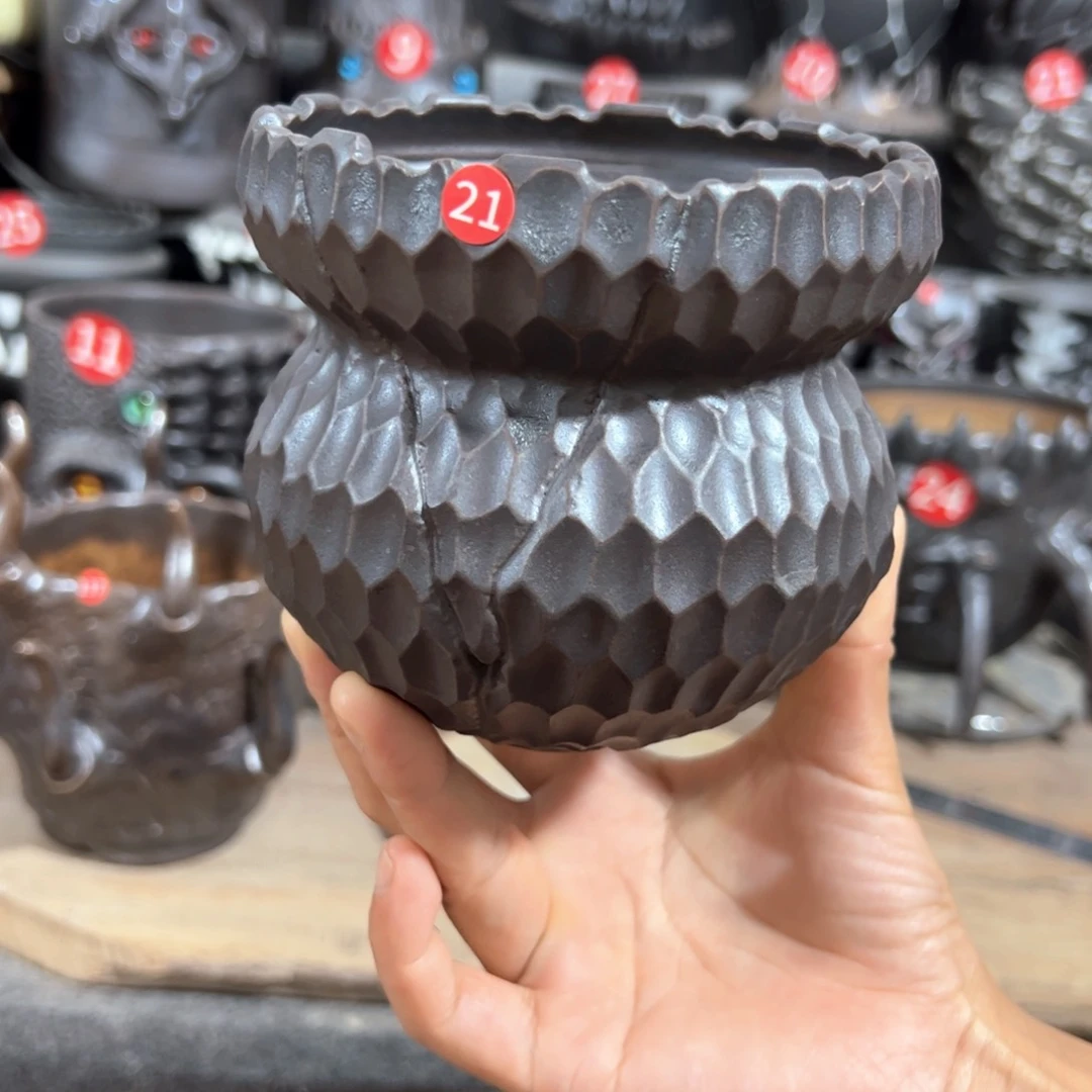 手工盆，口10高10.5