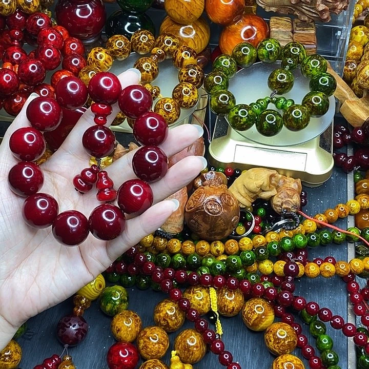 松木琥珀木文玩手串