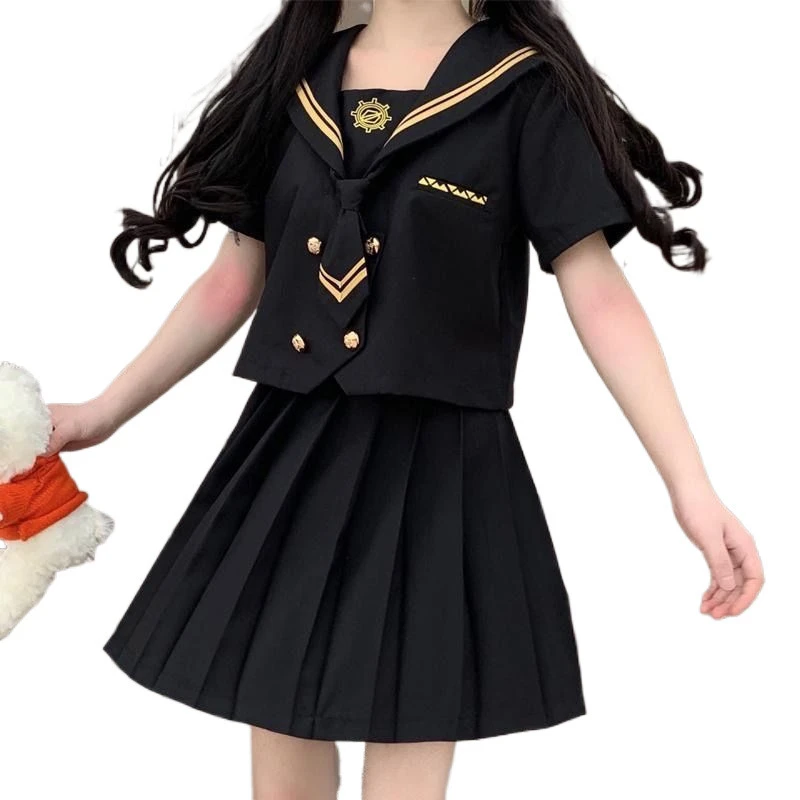 学院风jk制服新款百褶裙子水手领上衣夏季黑暗系学生