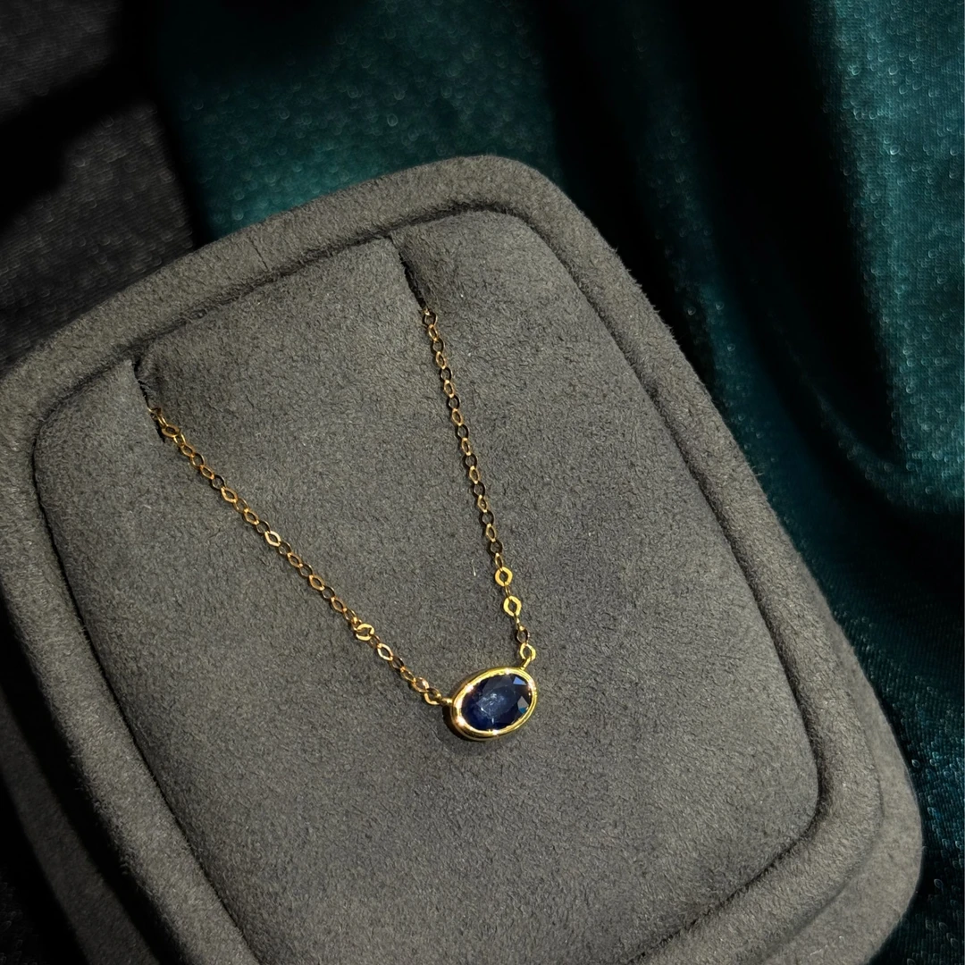 【石古会】18K金蓝宝石项链【多样性发一】【LBS021】