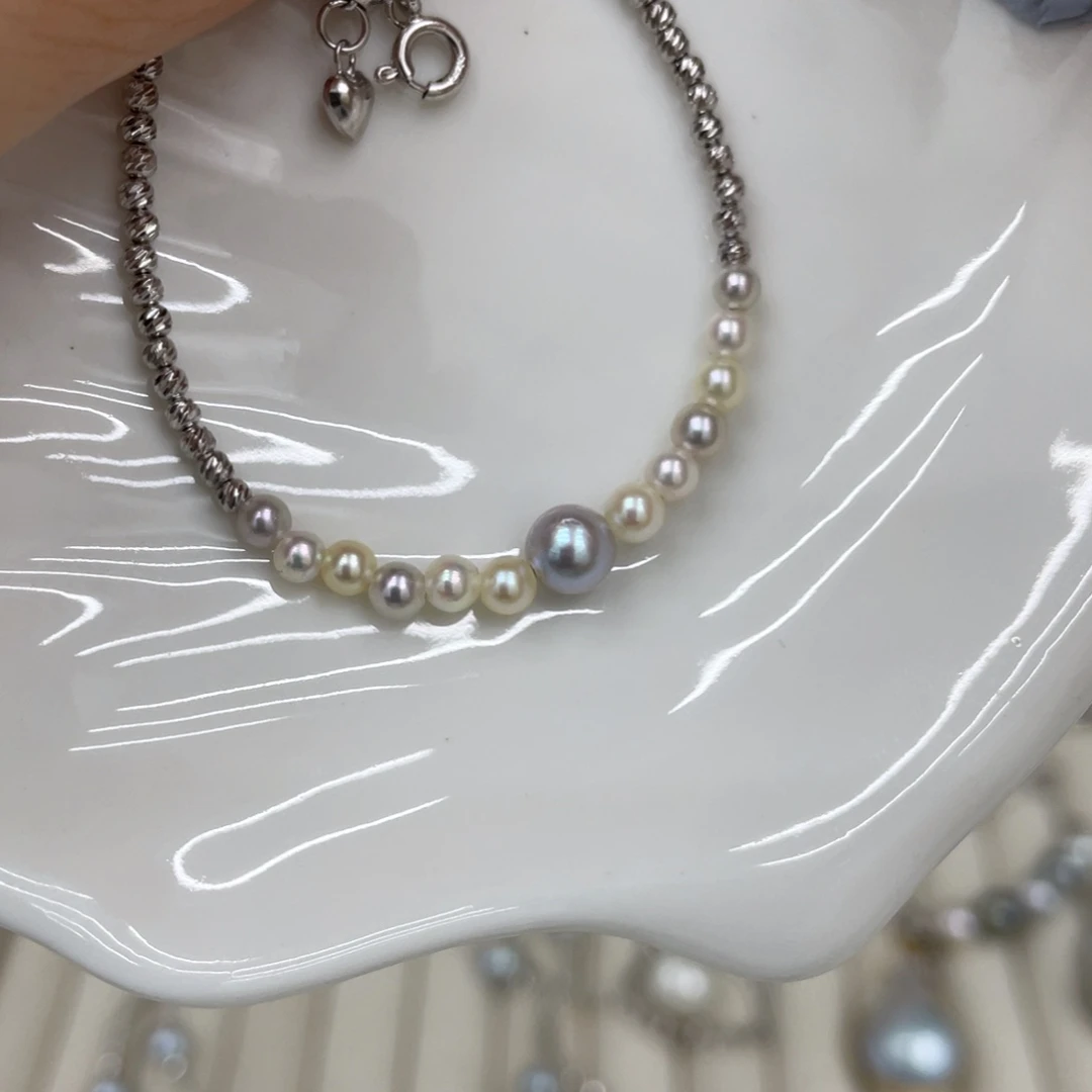 海水珍珠手绳银S925镶嵌