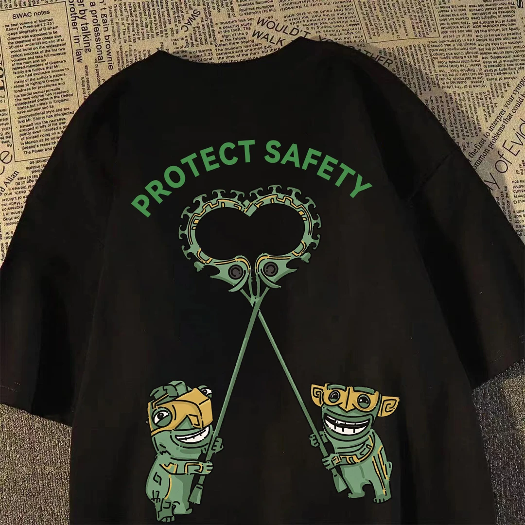 重磅纯棉短袖t恤男女同款个性潮流高街休闲百搭宽松上衣夏季圆领