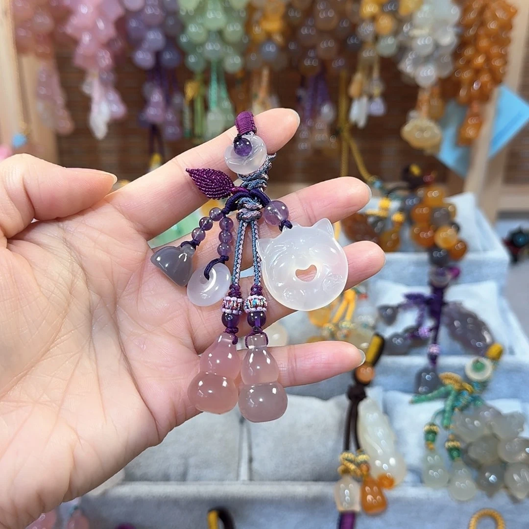 玛瑙/玉髓钥匙挂件未镶嵌