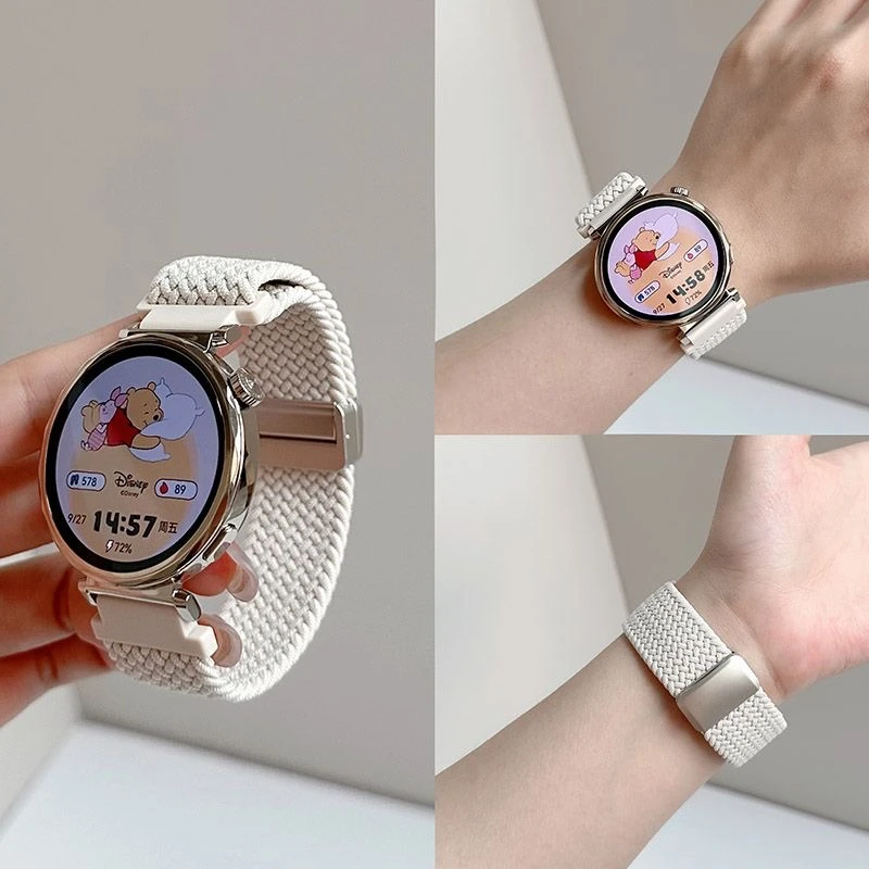 适用华为GT5/4女款表带尼龙编织watch5布料Fit3/4运动透气表带