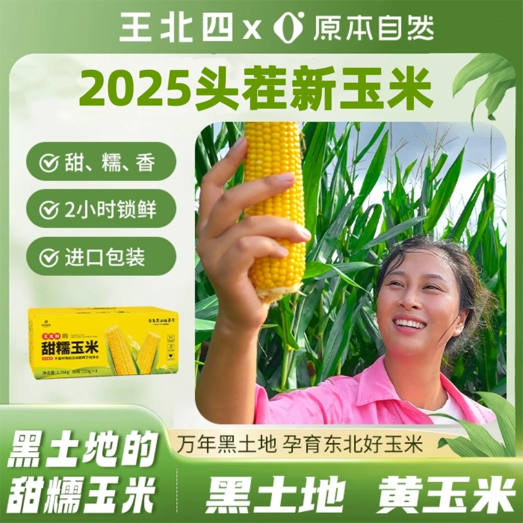 王北四的甜糯玉米 220g*8根/箱 甜糯香甜