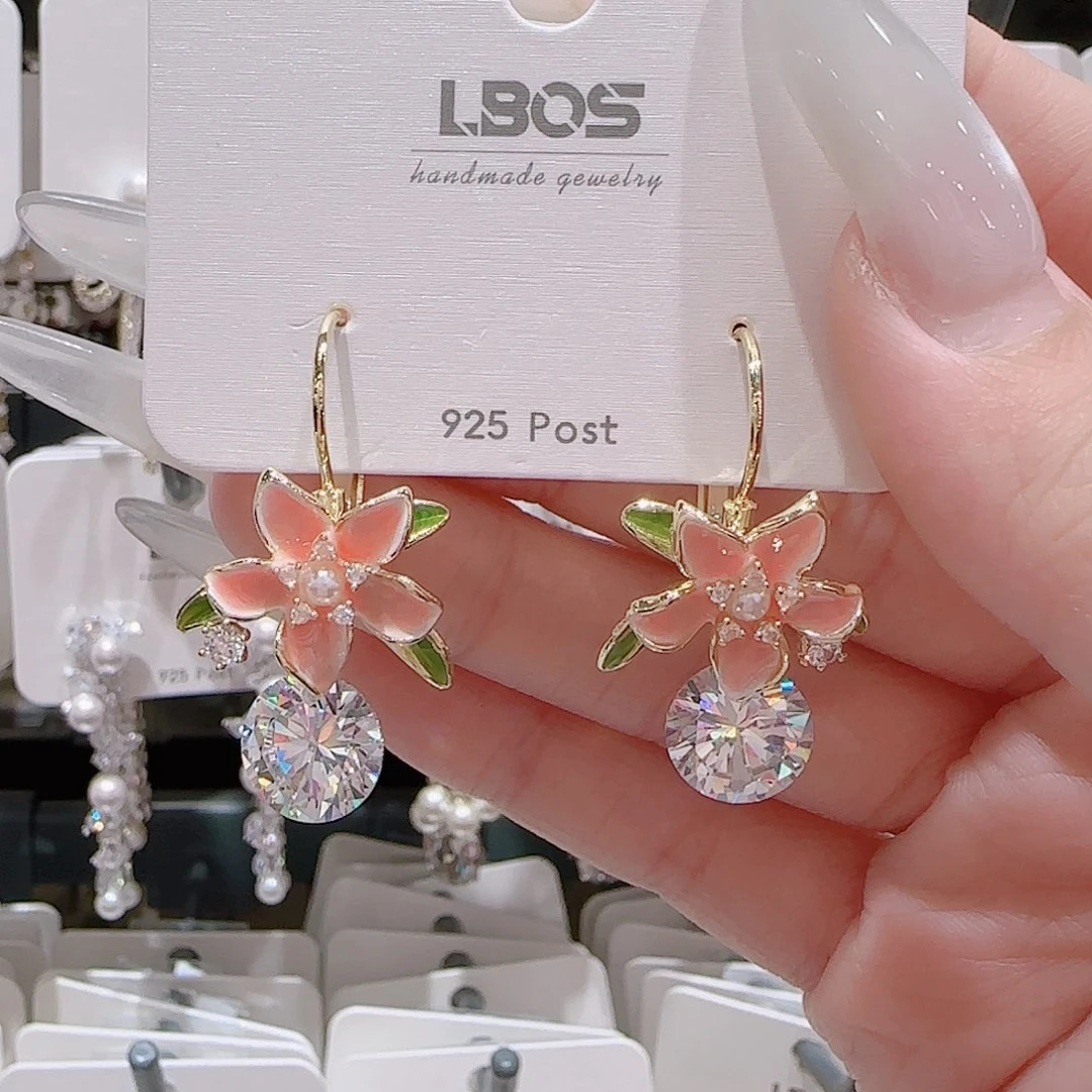 锆石铜合金925银耳环